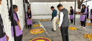 Flower arrangement and flower rangoli competitions - Shriram Mahila Vidnyan Mahavidyalaya, Paniv